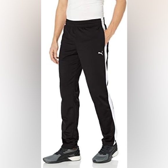 Used Men’s Size Small (29” X30”) Puma Drawstring Contrast Pants In Black/White - Picture 4 of 14